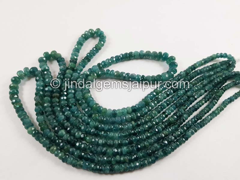 Indicolite Blue Grandidierite Faceted Roundelle Beads